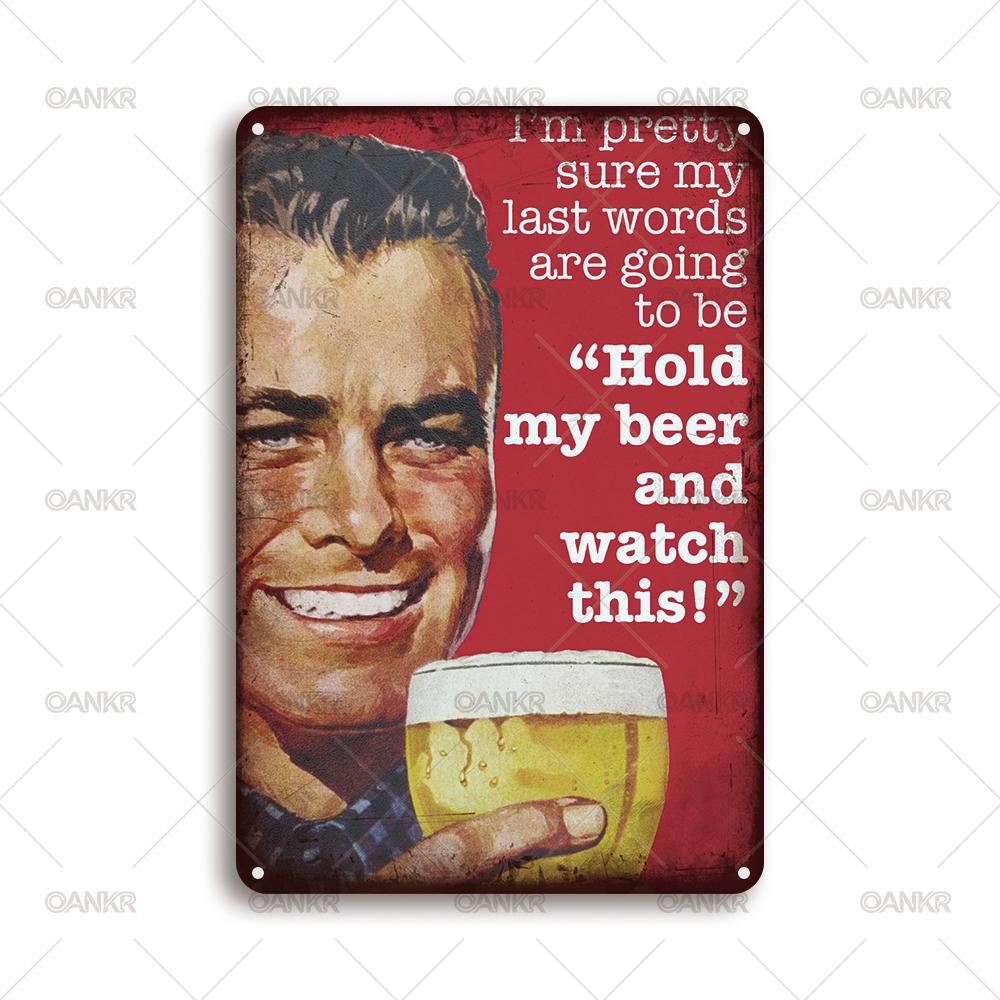 

Vintage Art Beer Poster Metal Tin Sign Room Decor Metal Signs for Man Cave Pub Bar Home Wall Decor Plaque 20x30cm（7.8x11.8inch）
