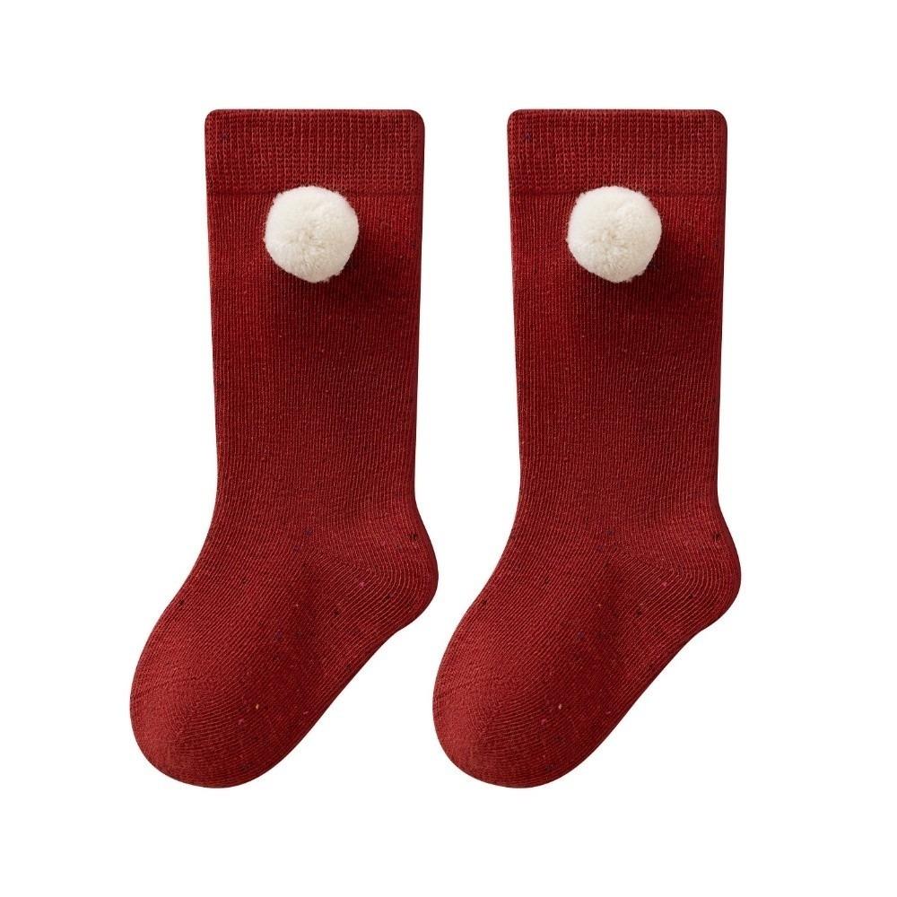 Red Compression Stocking Sweat-absorbing Princess Socks New Middle Tube Socks  Toddler Girl