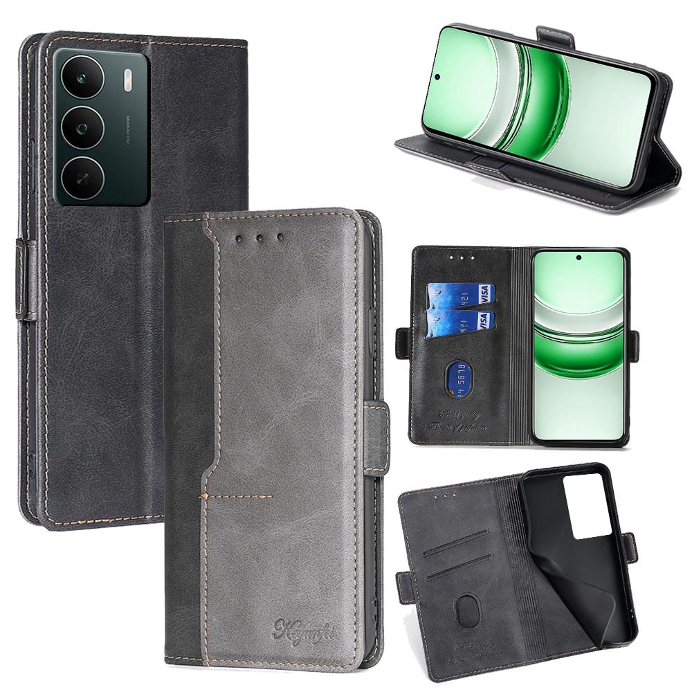 For Realme C71 4G Case Contrast Color Wallet Foldable Stand Leather Phone Cover