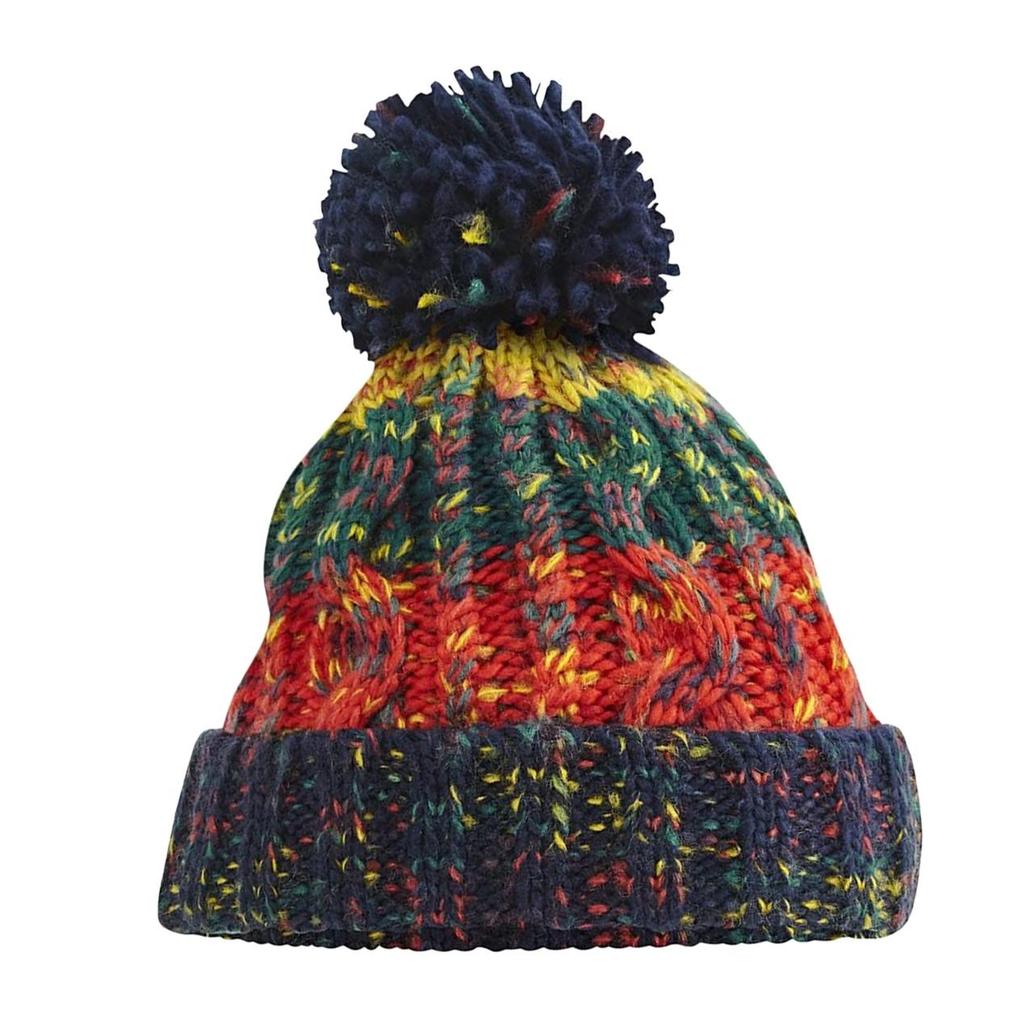 Womens/Ladies Corkscrew Pom Pom Beanie
