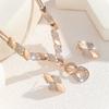 Zinc Alloy Inlaid White Rhinestone Metal 8-shaped Necklace Earring Set