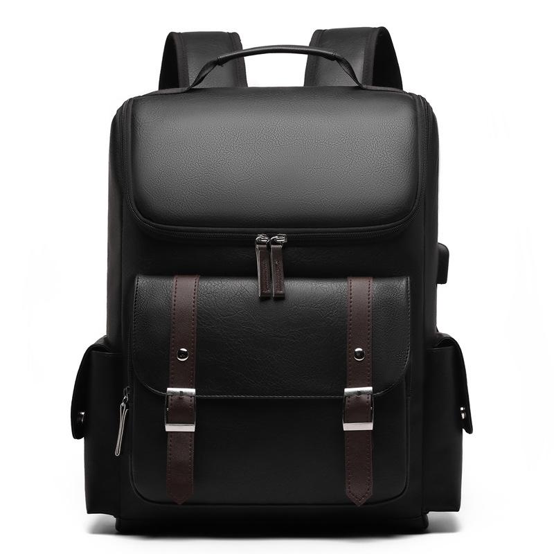 Fashion Luxury Men Backpack Waterproof PU Leather Travel Bag Man Large Capacity Teenager Male Mochila Laptop Backpacks