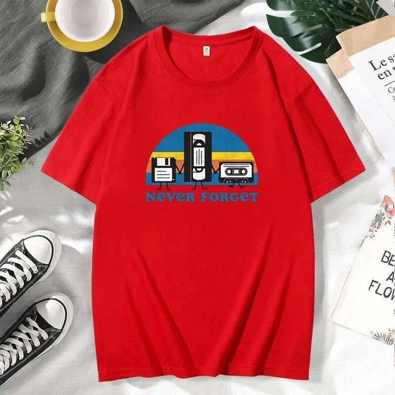 Forget Sarcastic Graphic Music Funny Printed T-Shirt Men Loose Oversize Tshirt Casual Breathable Short Sleeve Clothing