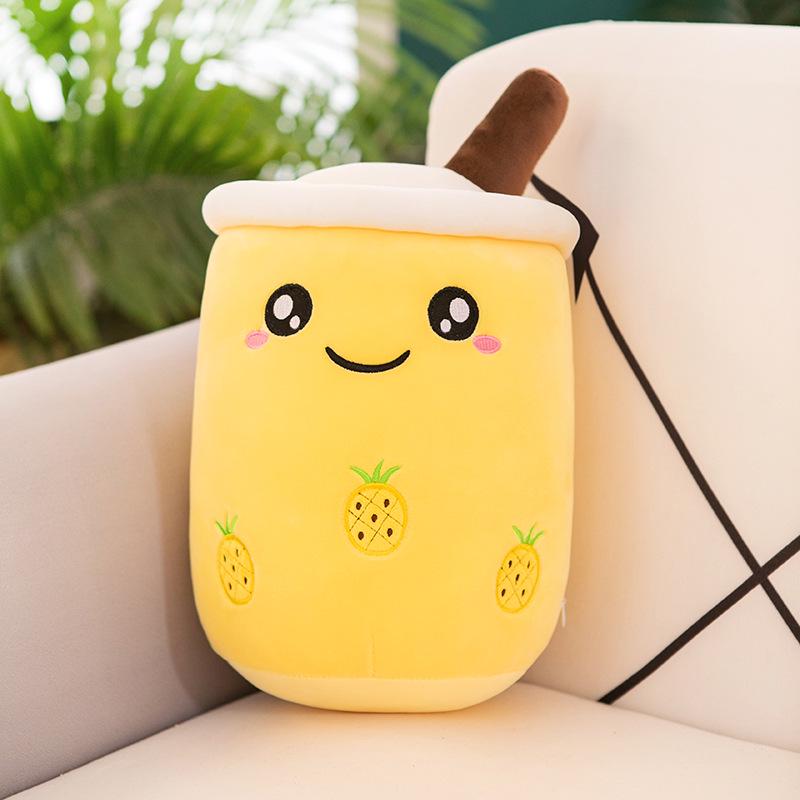 Super Soft Plush Milk Tea Cup Pillow - Cylindrical Sleeping Doll for Kids & Girlfriend Gifts