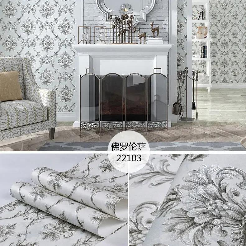 Zesílené samolepky na zeď v evropském stylu 3D do obývacího pokoje Samolepicí domácí dekorace Netkané tapety Tapeta na pozadí do ložnice