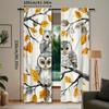 2 Pieces Owl Printed Curtains: Decorative Rod Pocket Window Treatments for Bedroom   Living Room   Home Decoration - Contemporary