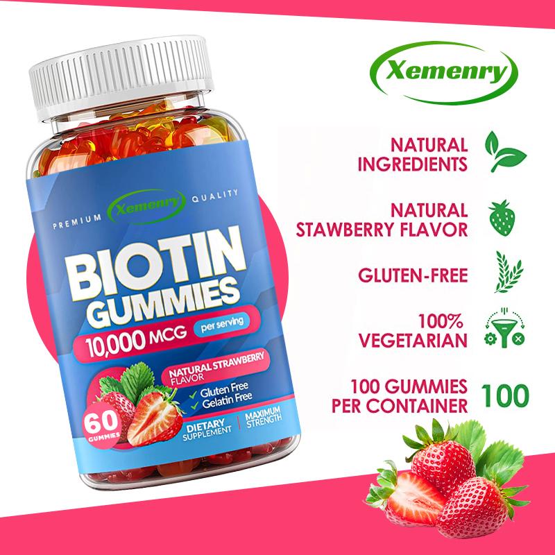 XEMENRY Contiene 10.000 microgrammi di biotina, una sostanza benefica per la salute di capelli e pelle, adatta agli adulti.