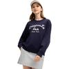 FILA Original Logo Letter Print Comfortable Knit Crewneck Sweatshirt Women sweatshirt Secret-Mirror-Blue F11W519214F-DB