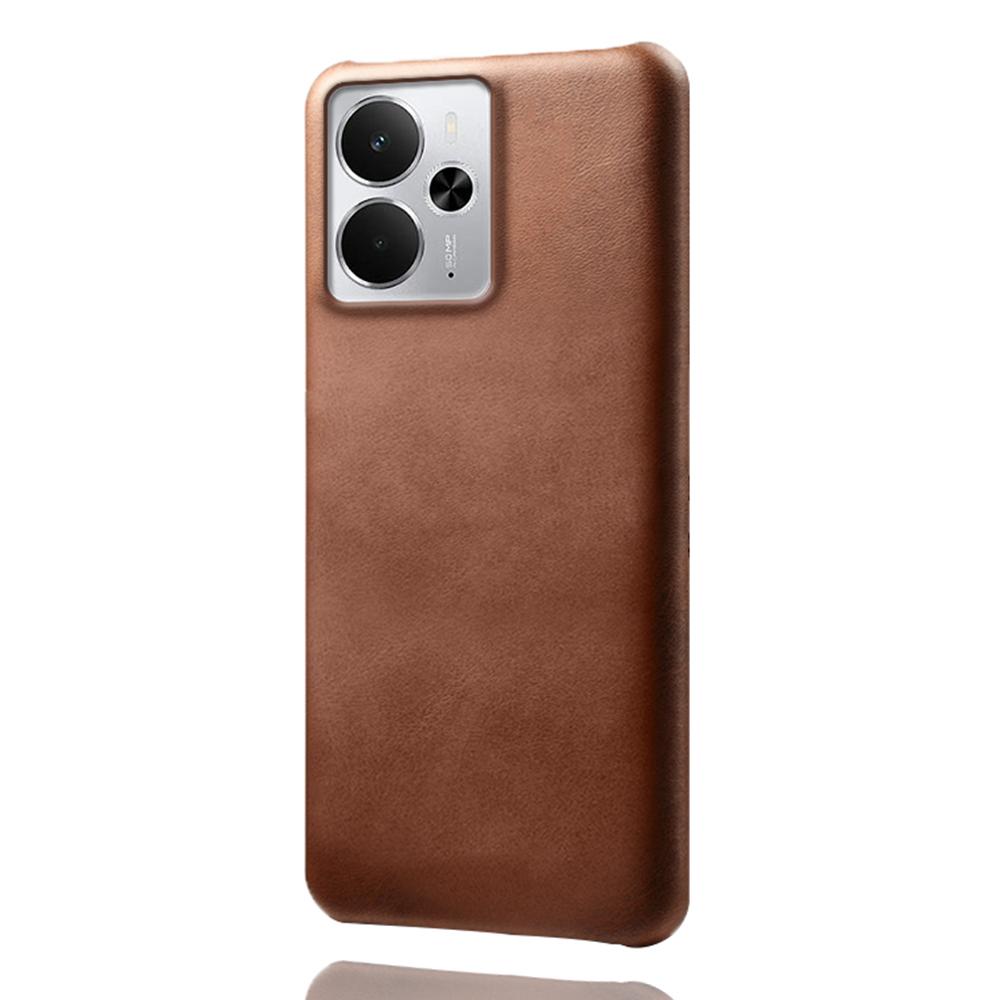 For Realme 14 5G Case Calf Texture PU Leather Hard PC Protective Phone Cover