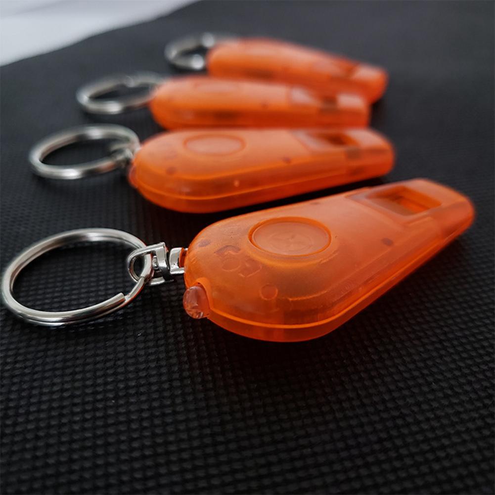 Mini Whistle LED Keychain White Light lighting Flashlight Camping Hiking Travel backpack Emergency backup stair Key chain light