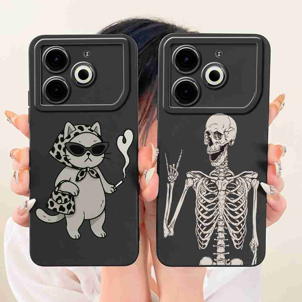 For Tecno Pova 6 Neo Case Pink Cherry Cartoon Silicone Phone Casing Tecno Pova6 Neo 6Neo LI6 Case Protection Back Cover