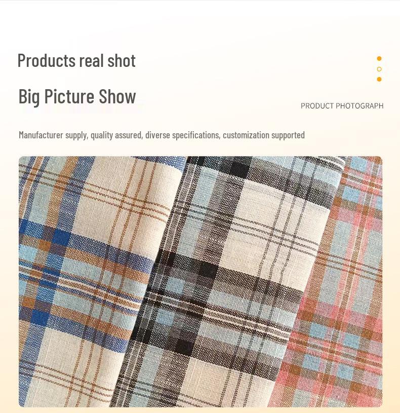 Imitation Linen Breathable Summer Plaid Fabric for Shirts and Dresses