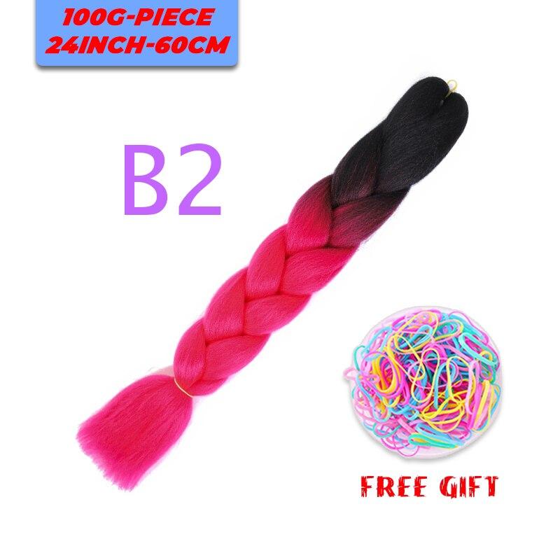 MERISIHAIR Single Ombre Color Synthetic Hair Extension Crochet Twist Jumbo Braiding Long Hair