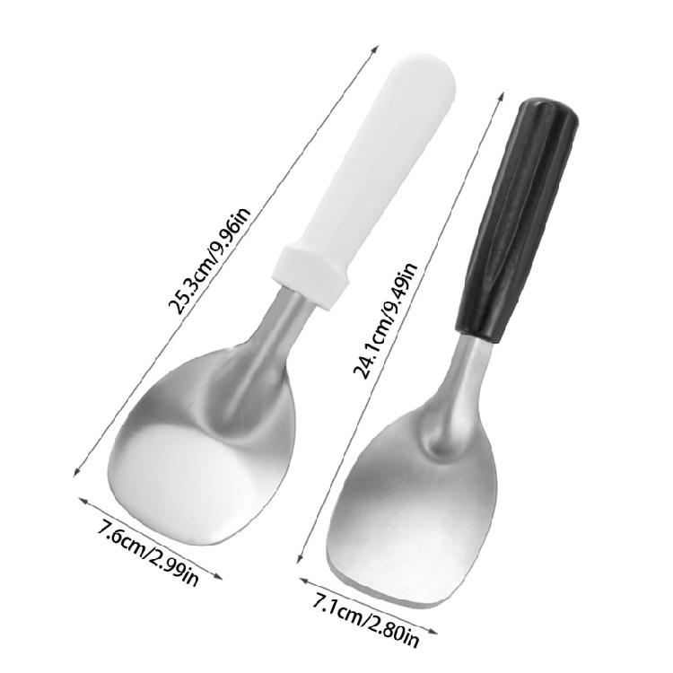 2Pcs Professional Ice Cream Spoon Ball Maker Watermelon Fruit Tool Fruit Mashing Spoon Diggers With Plastic Handle
