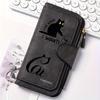 Black Striped Cat Women's Long Wallet Multi - functional Snap Coin Purse Cute Cat Design Gift for Cat Lovers Daily Commute Outdoor Travel Family Use