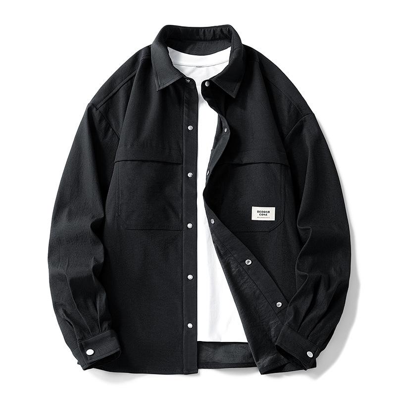 Collar Long Sleeved Shirt for Men, Loose Fitting and Stylish Casual Shirt Jacket