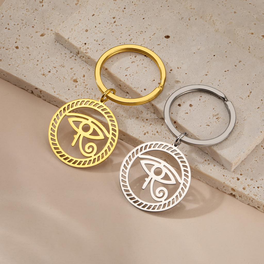 Egyptian Classic Eye of Horus Keychain for Men Women Ancient Egypt Rune Evil Eye Car Keychain Protection Amulet Jewelry Gift