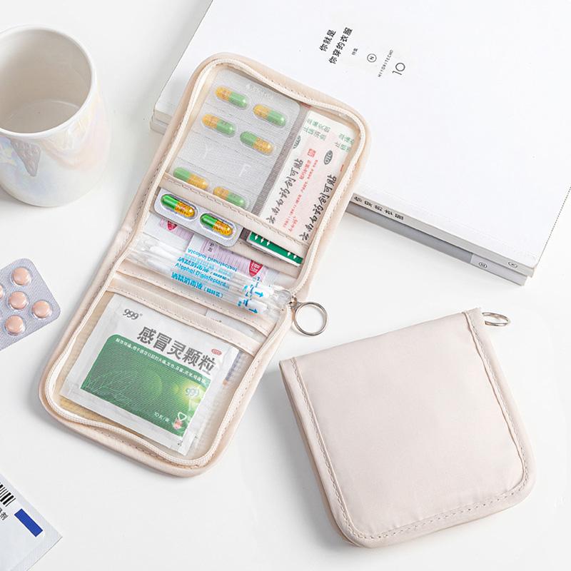 Mini Medical Pouch Portable Foldable Opening with Zip Sort First Aid Kit Camping Outdoor Travel Essential Medical Storage Bag