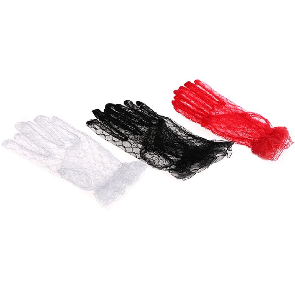 Autumn Dinner Dress Short Dress Accessories Thin Mittens Bridal Mesh Gloves Lace Gloves Wedding