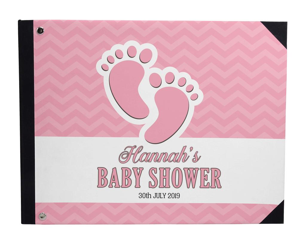 Darling Souvenir Blue Seamless Heart & Baby Objects Personalized Printed Baby Shower  Guest  Book  Scrapbook-7 x 9