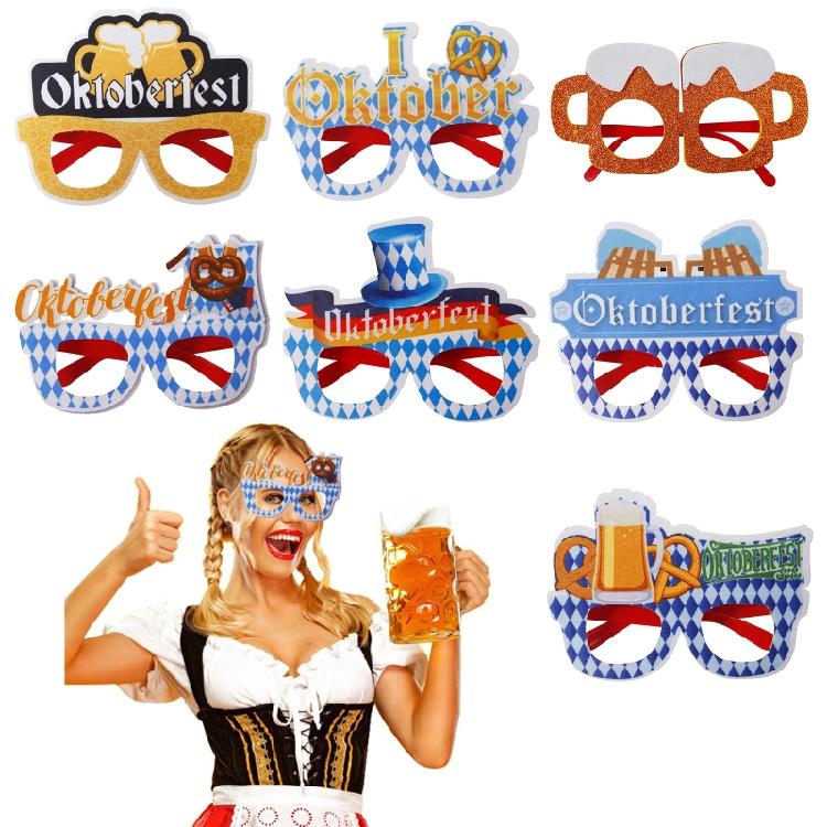 1PC Oktoberfest Photo Booth Prop Eyeglasses Paper Oktoberfest Party Supply