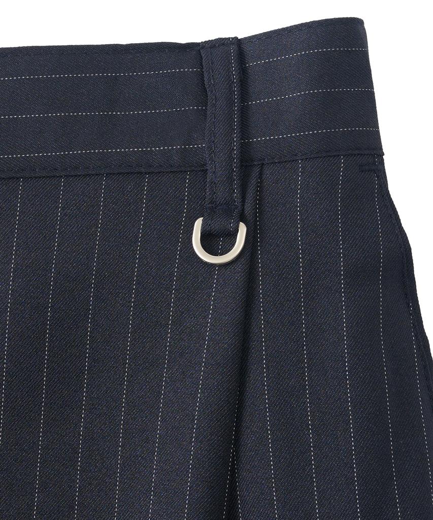 ANALOG MOOD Striped Back-Banded Wide Slacks (Navy)