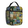 Insulated Lunch Tote Bag Van Gogh Collage Y2K Starry Night Portrait Painter Thermal Cooler Lunch Container Portable Office