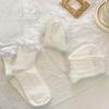 5 Pairs Lolita Socks White Bow Lace Socks Middle Tube Japanese College Style Princess Socks Sweet JK Streetwear Hosiery