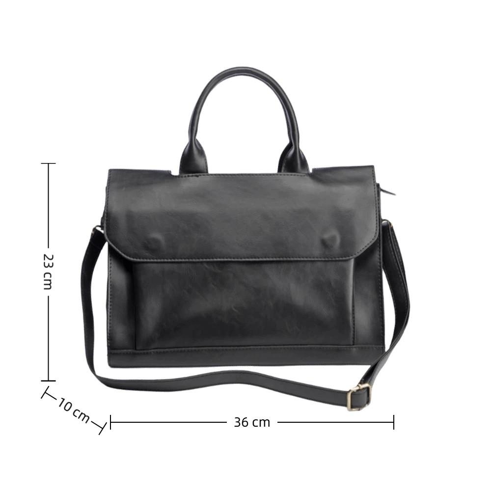 Retro PU Leather Men's Briefcase Business Handheld Shoulder Bag Large Capacity Computer Bag Men Messenger Bags