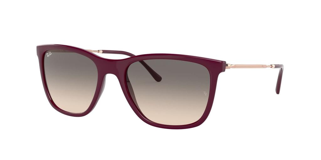 RB4344 Red Gradient Grey 56 Ray-Ban Men's Sunglasses, Cherry/Clear Lens,