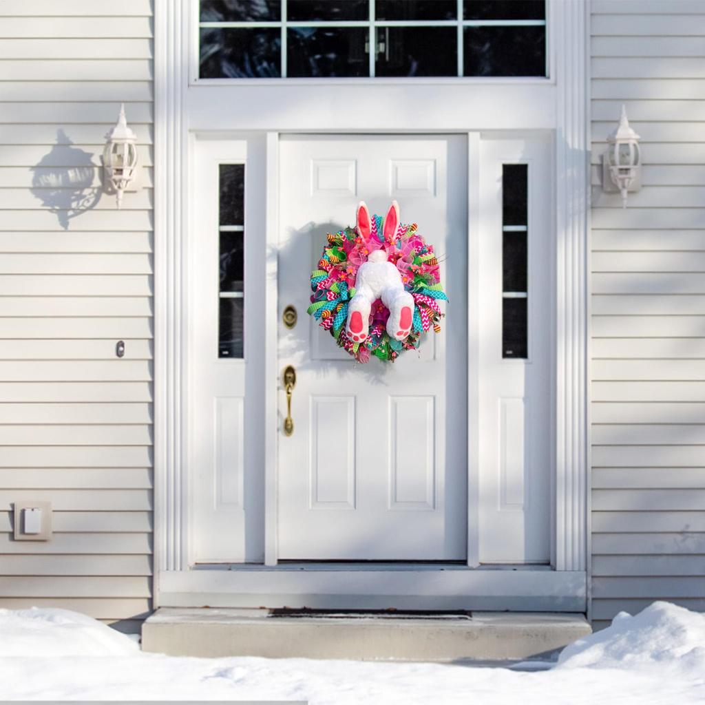 Easter Rabbit Garland Decor Easter Rabbit Front Door Garland Easter Thief Bunny Butt with Ears Rabbit Shape Garland Decor