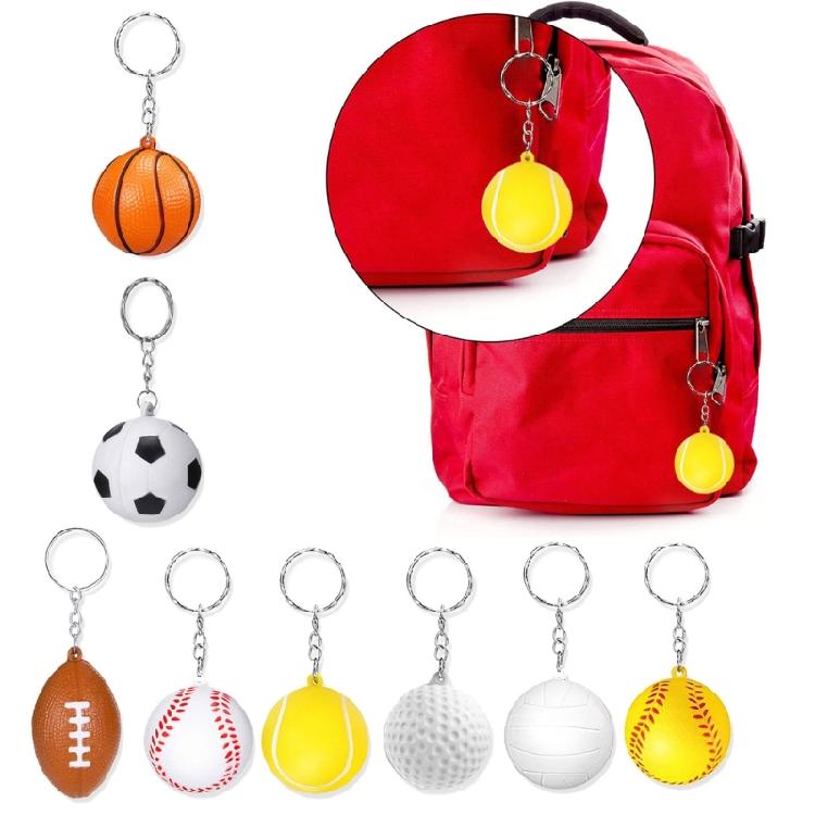 Trendy Basketball Keychains Stylish PU Sponge Pendant Keyrings Supplies for Party Favor and Sports Lovers Daily Use