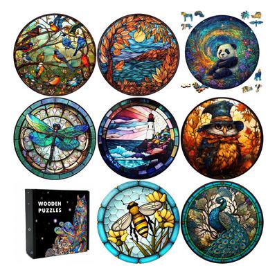 Round Home Decor Draw Unique Puzzles for Learning-Focused Toys Adultsblue-sky Thinking Games Jigsaw Crafts Present