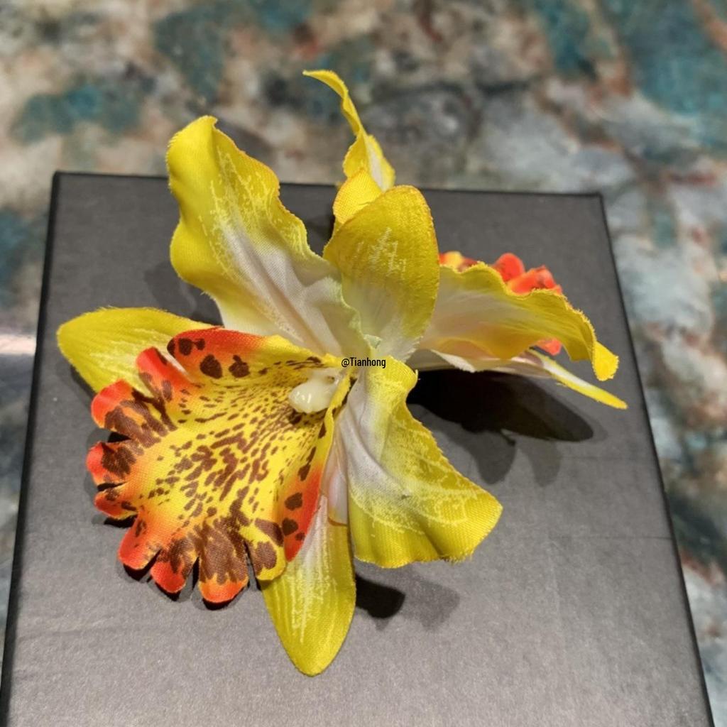Double Bloom Orchid Hair Clip: Beach Vacation & Performance Accessory for Photo or Video Shoots