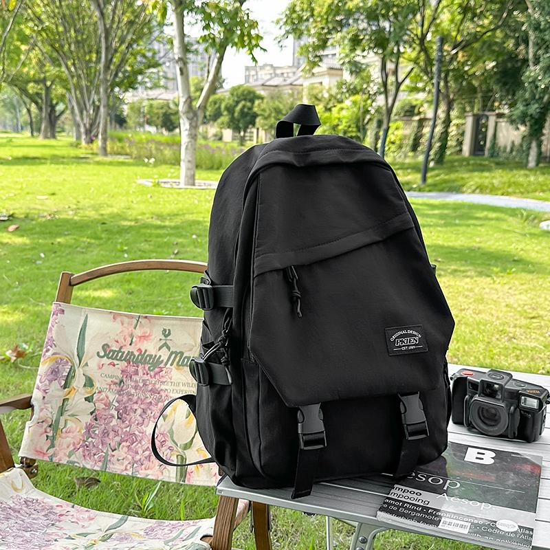 Junior High School Student Schoolbag Men's Solid Color Backpack Women's Travel Backpack