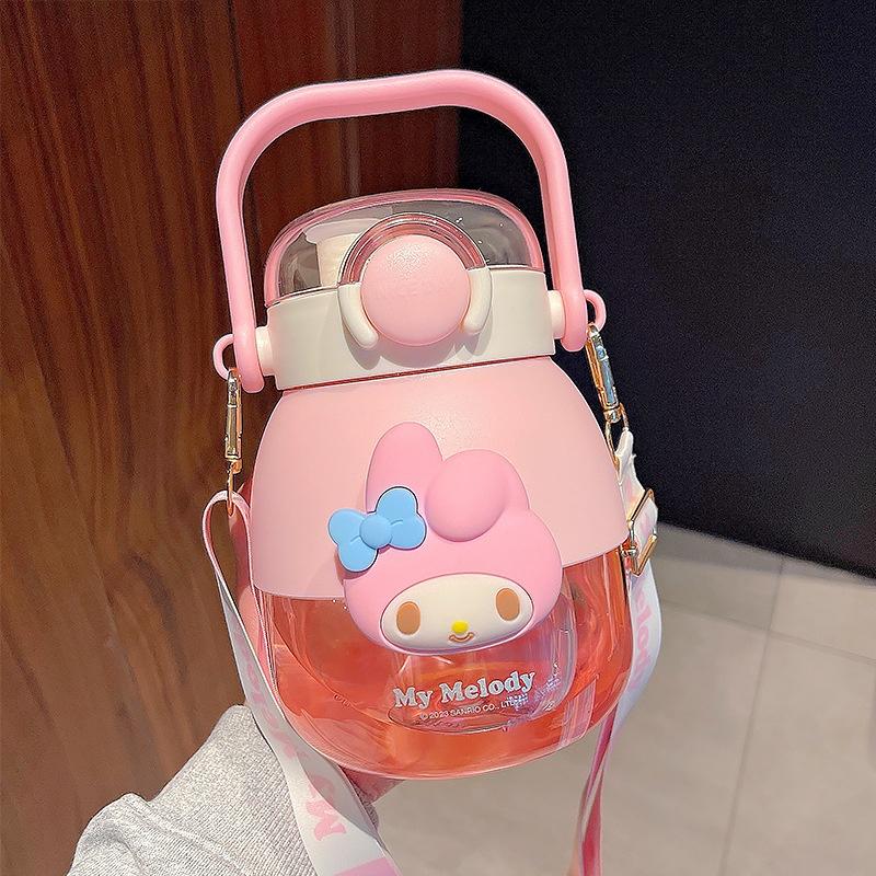 Slo-pk-tkb Cute Cartoon Plastic Straw Cup With Dual Drinking Function