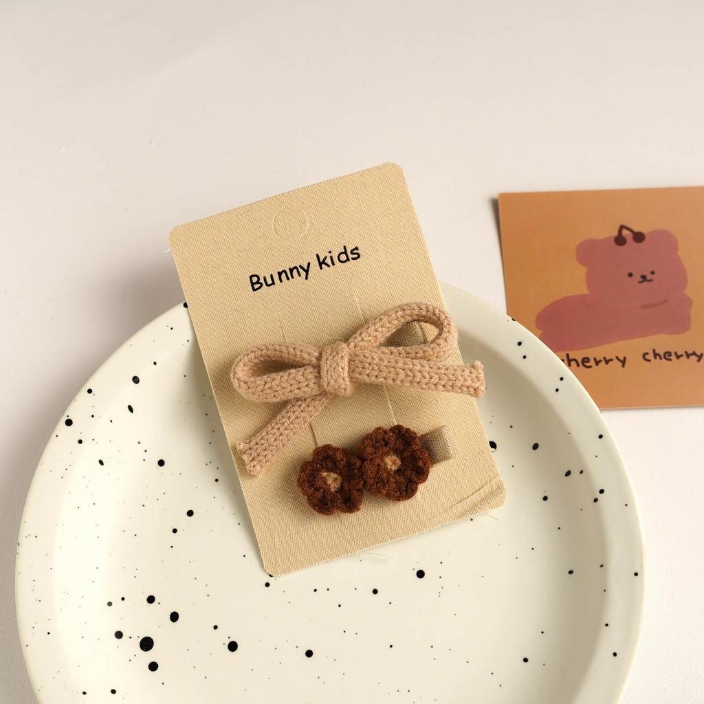Korean Cartoon Flower Bear Bow Hairpin for Children