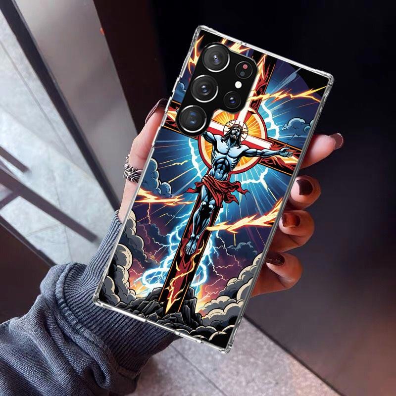 

Christian Cross Design Phone Case For Samsung Galaxy S26 S25 Edge S24 S23 Ultra S22 Plus S21 S20 FE Soft TPU Back Cover Funda Ga Samsung S21 Plus