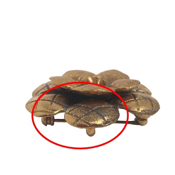 Chanel Vintage Stylish Outing Camelia Brooch  Gold Women Used