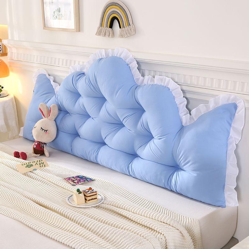 Solid Color Bede Pillow Backrest Sle Dormitory Bedroom Tatami Waist Support Soft Pack Large Pillow Non-Sagging Fixed