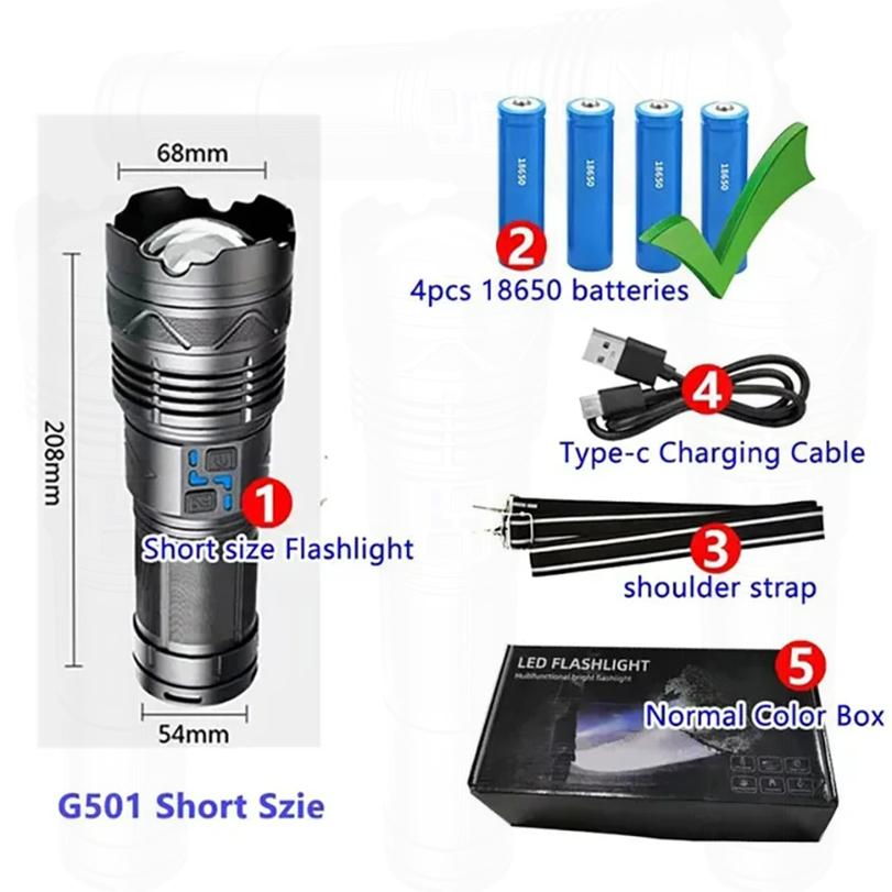 Powerful LEDs 1000000LMs Flashlight Super Bright Rechargeable Portable Ultra Power Torch Lamps Outdoor Emergency Camping Lantern