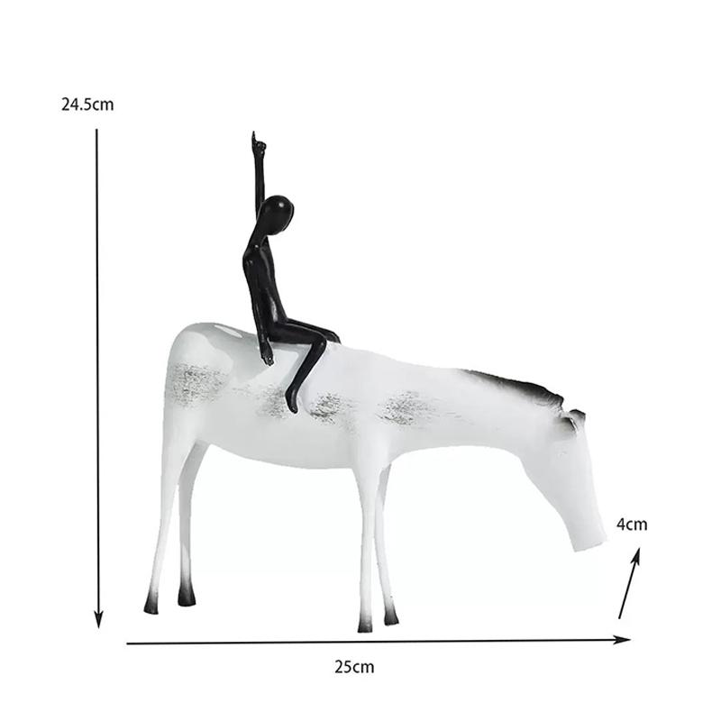 Abstract Character Rider Handicrafts Ornaments Desk Decoration Creative Artwork Horse Metal Sculpture Room Aesthetics Decor
