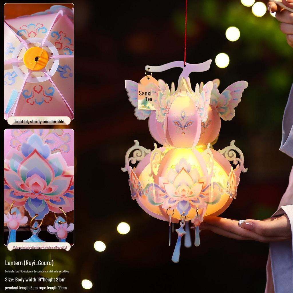 Handmade New Year Gourd Flower Lantern - Children’s Ancient Style Palace Lantern for Lantern Festival