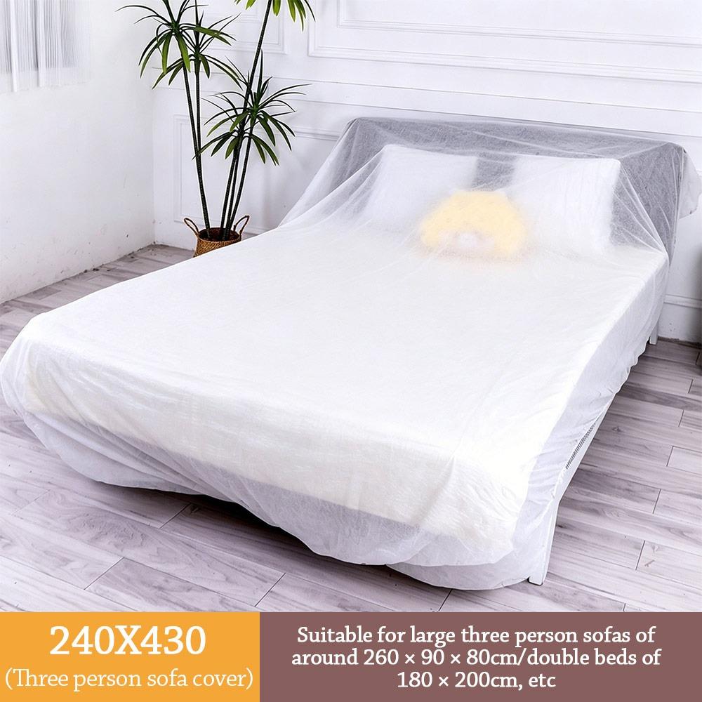 Elastic Edges Disposable Dust Covers Transparent PE Disposable Bed Cover Furniture Protector Bed