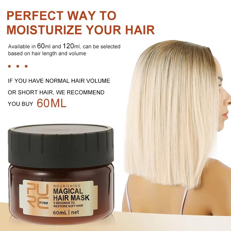 120/60ml Magical Hair Mask Argan Oil Hair Care Cream Repair Dry Frizz Damage Keratin Treatment Masks Soft Shiny For Hair PURC
