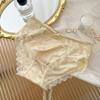 Hollow Ice Silk Thin Belt Panties Flower Satin Silk Lace Thong Women's Lace Mesh Briefs  Girls