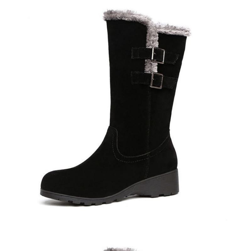 Shoes for Women Winter Warm High Fur Boots 2025 Snow Shoes for Women Mid-calf Plush Snow Boots Zip Fashion Botas De Mujer