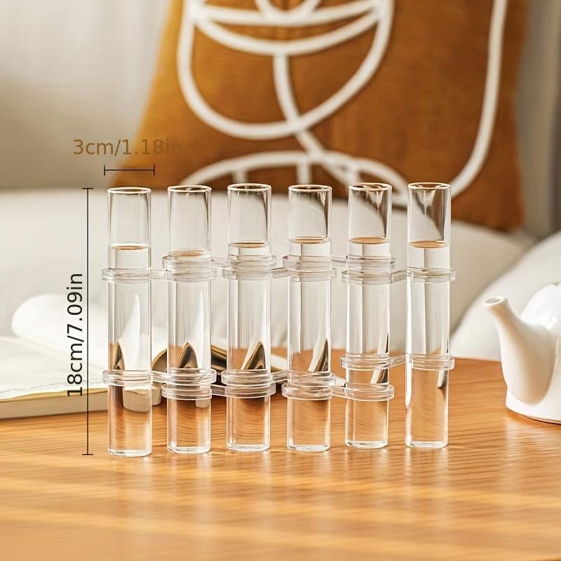 6/8 Stück Transparente Glasvase, Runde Form, Hochwertige Glasdekoration, Blumenarrangement, Hydroponischer Pflanztopf, Kombinationsvasendekoration