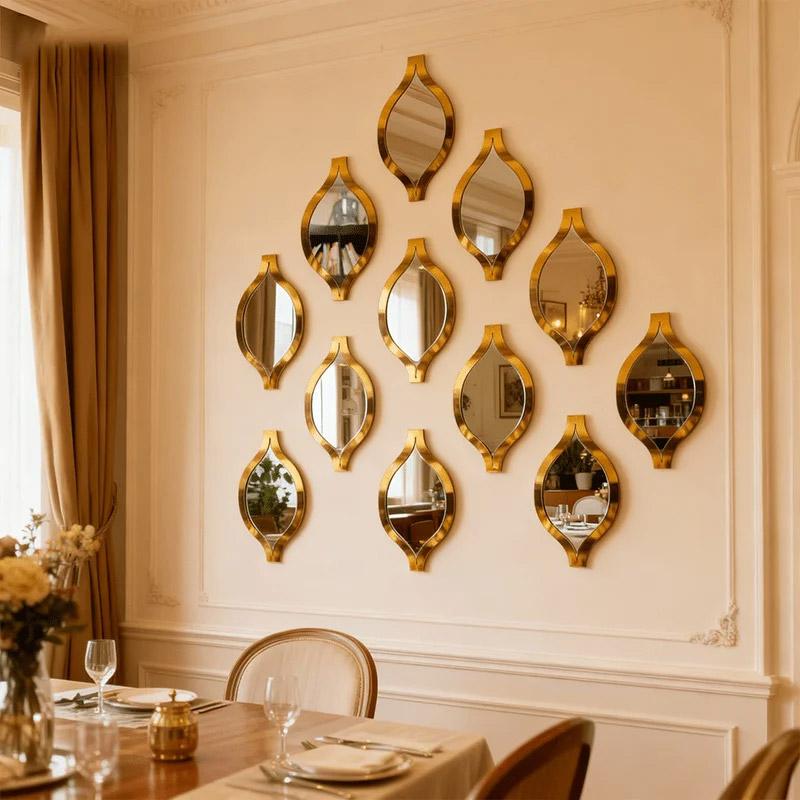 12Pcs Water Droplet Acrylic Mirror Decor Wall Stickers Tear Bead Art Decoration Mirror Stickers Bathroom Mirrors Room Decoration