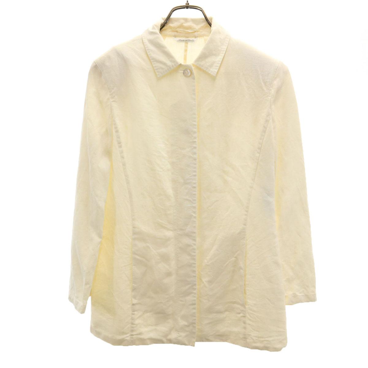 

MAX MARA Made in Italy 100% linen Shirt jacket 38 Yellow Women Used